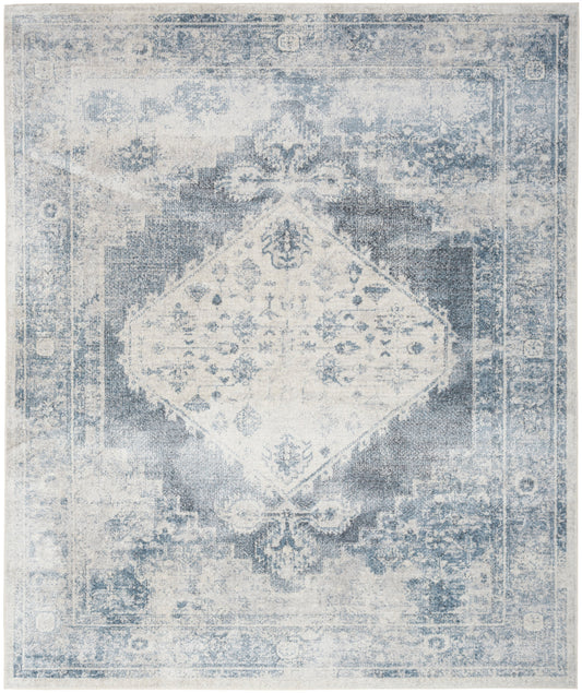 Nourison Astra Blue & Ivory Pet Friendly Machine Washable Rug - Main