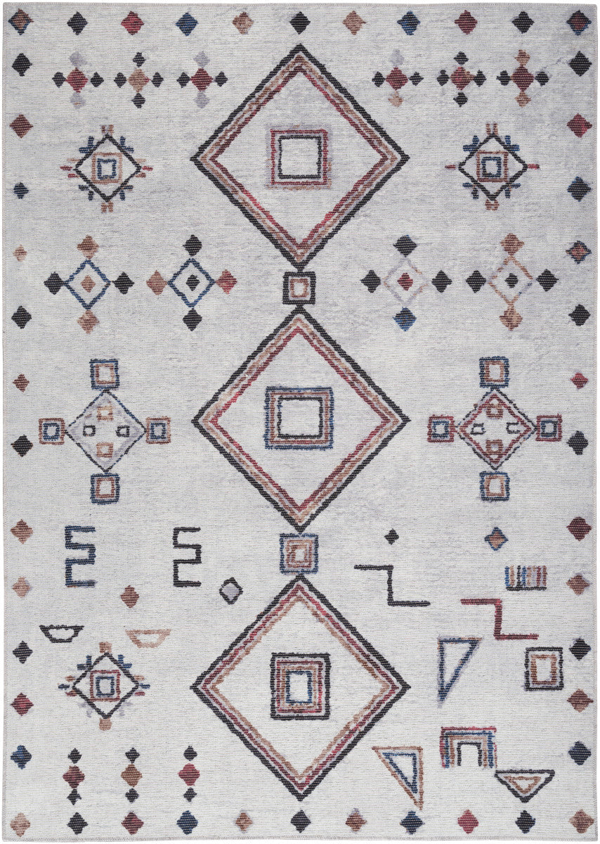 Nourison New Concept Ivory & Multicolor Machine Washable Rug - 5'3" x 7'3"