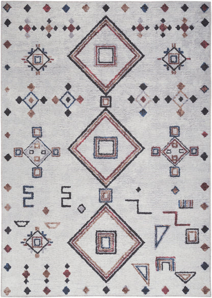 Nourison New Concept Ivory & Multicolor Machine Washable Rug - 5'3" x 7'3"