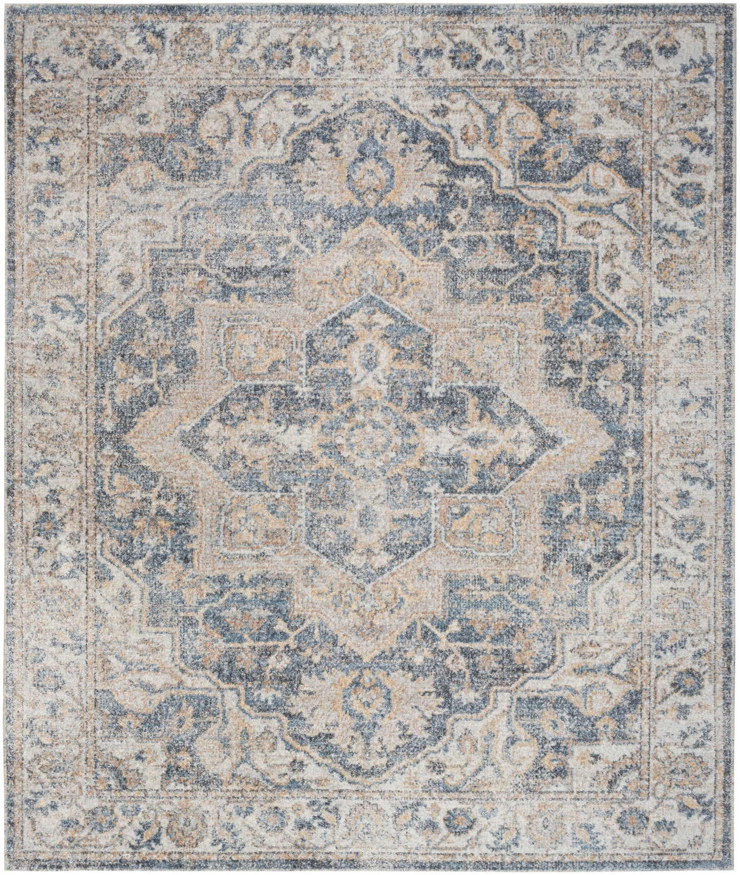 Nourison Astra Grey & Blue Pet Friendly Machine Washable Rug - Main