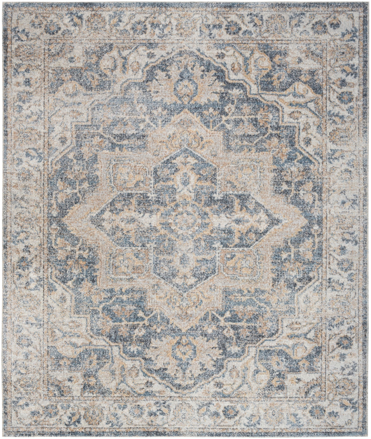 Nourison Astra Grey & Blue Pet Friendly Machine Washable Rug - Main