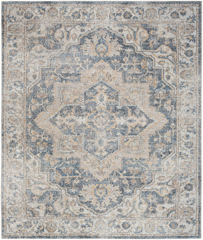 Nourison Astra Grey & Blue Pet Friendly Machine Washable Rug - Main