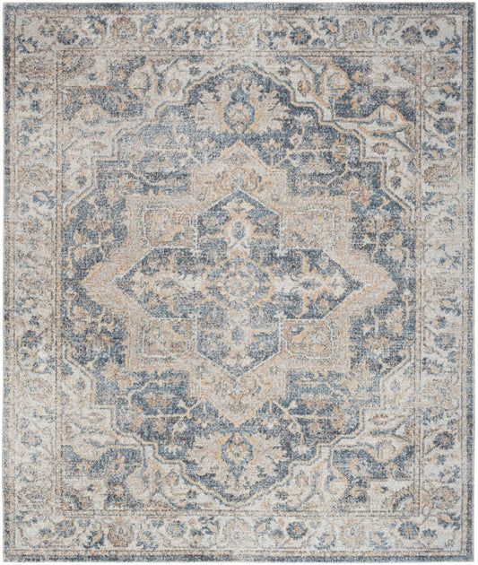 Nourison Astra Grey & Blue Pet Friendly Machine Washable Rug - Main