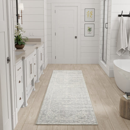 Nourison Astra Grey Pet Friendly Machine Washable Rug - Room Scene