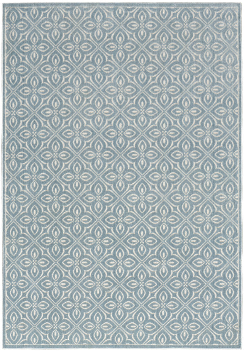 Nourison Charm Blue & Ivory Pet Friendly Machine Washable Rug - 5' x 7'