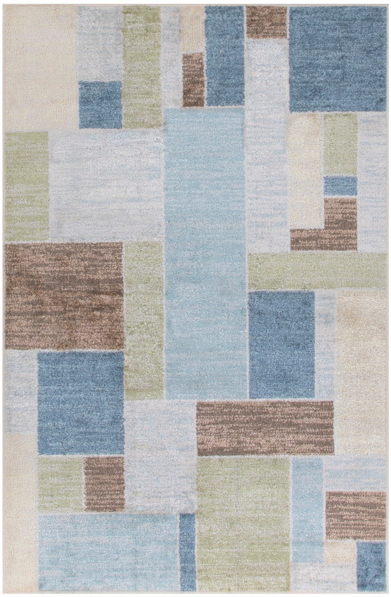 Nourison Astra Blue, Green & Multi Pet Friendly Machine Washable Rug - 2'2" x 4'