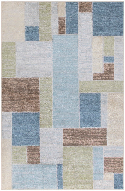 Nourison Astra Blue, Green & Multi Pet Friendly Machine Washable Rug - 2'2" x 4'