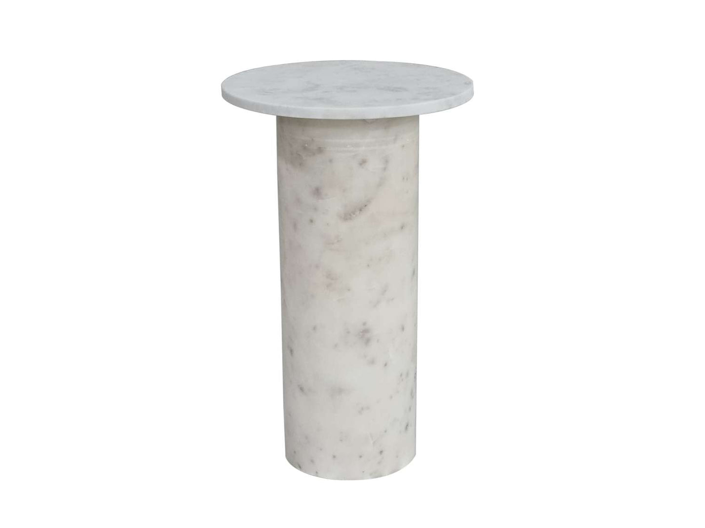 Claude White Accent Table - Angle
