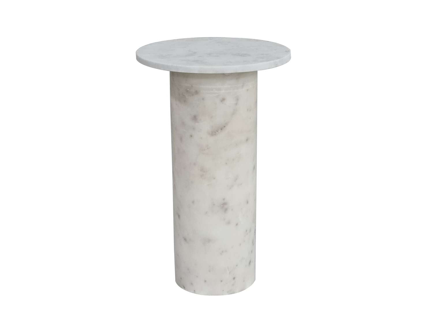 Claude White Accent Table - Angle
