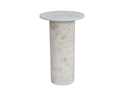 Claude White Accent Table - Angle
