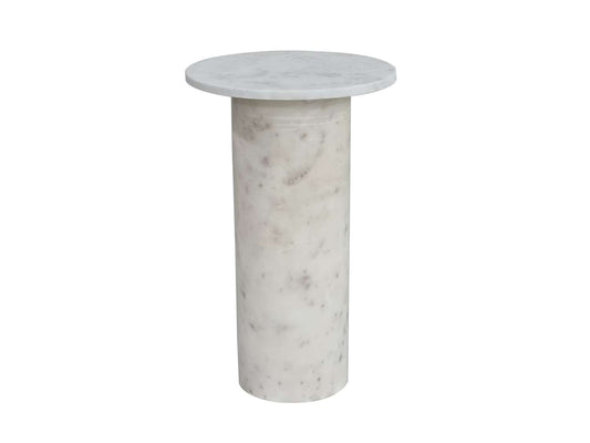Claude White Accent Table - Angle