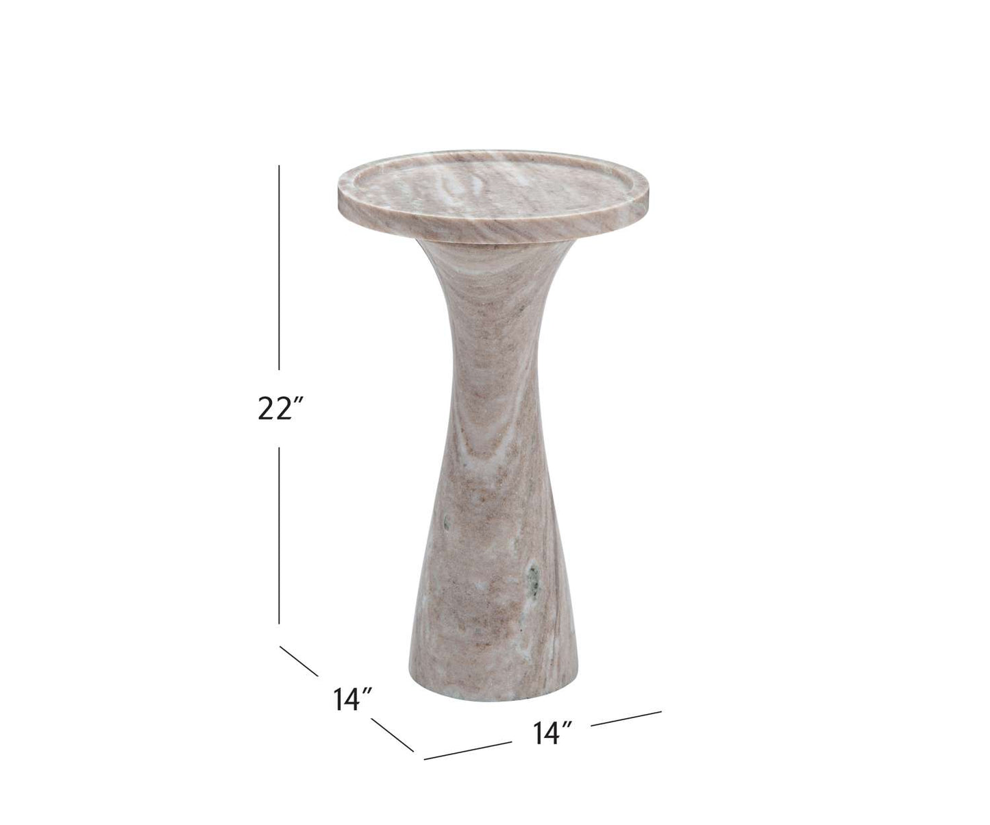 Baird Beige Accent Table - Dimensional