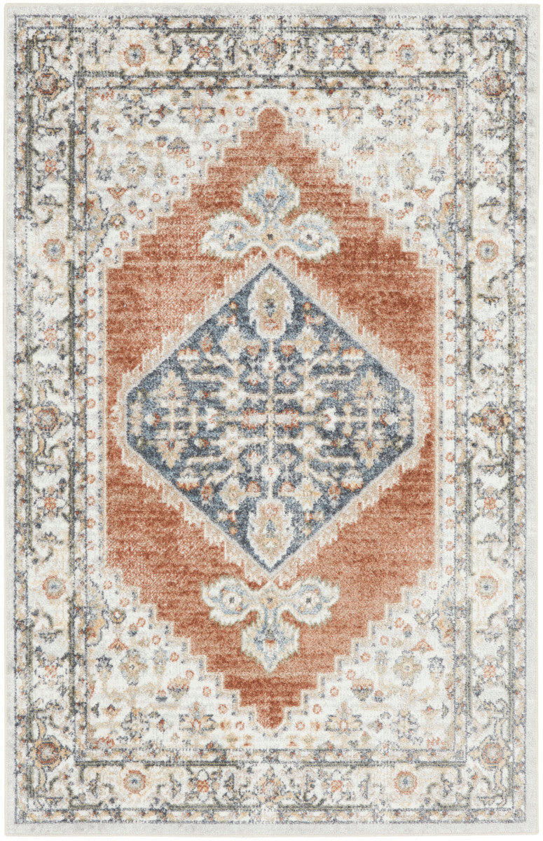 Nourison Astra Grey & Multicolor Pet Friendly Machine Washable Rug - 3'3" x 5'