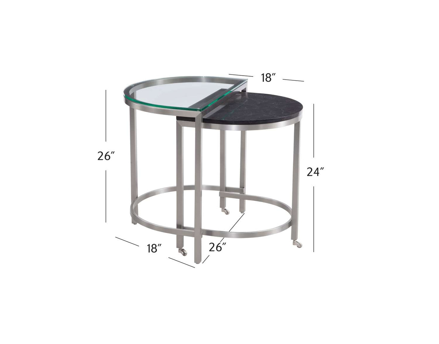 Hensley Bunching End Table - Dimensional