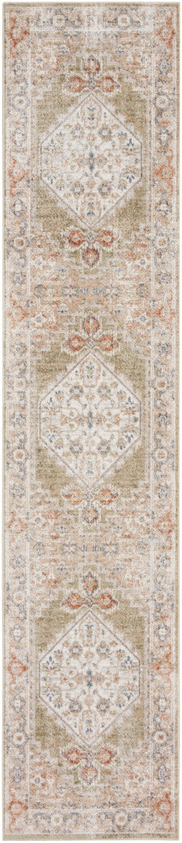 Nourison Astra Sage & Multicolor Pet Friendly Machine Washable Rug - 2'2" x 8'