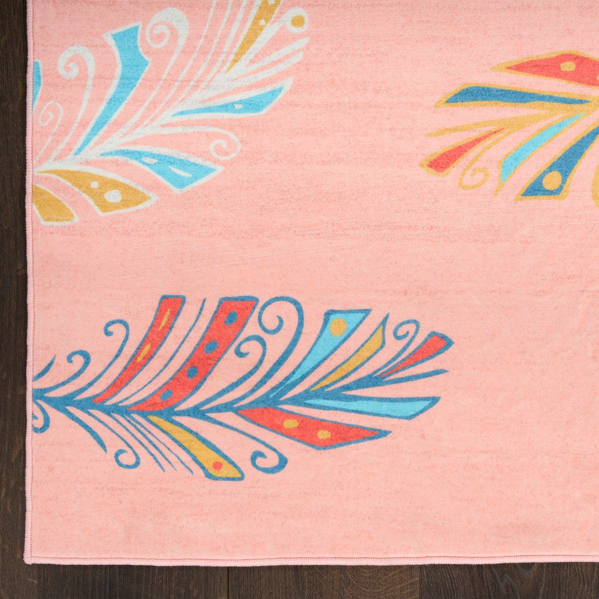 Nourison Imagination Pink & Multicolor Machine Washable Rug - Corner