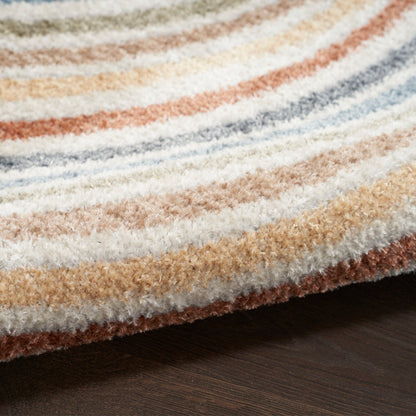Nourison Astra Ivory & Multicolor Pet Friendly Machine Washable Rug - Texture