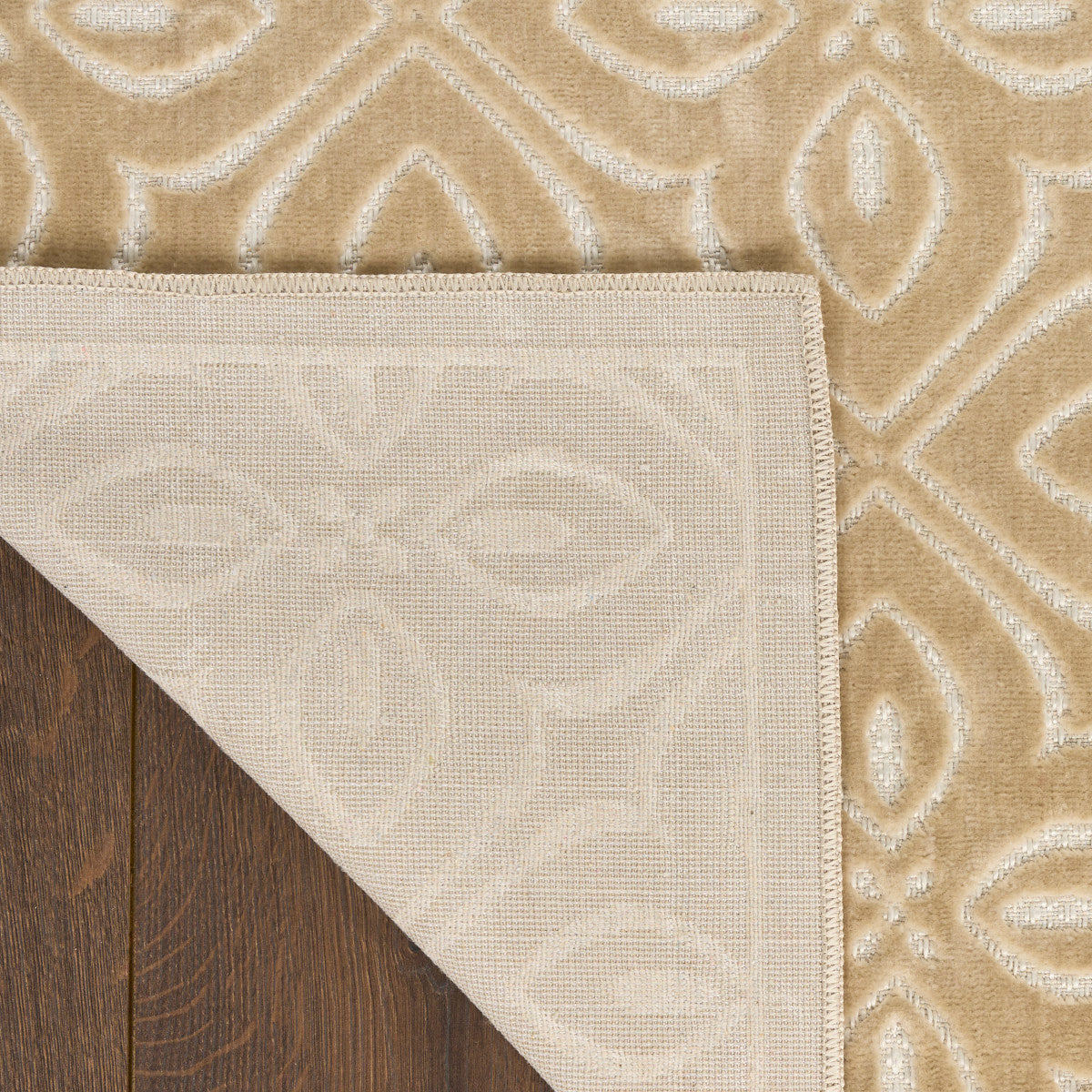 Nourison Charm Beige & Ivory Pet Friendly Machine Washable Rug - Corner