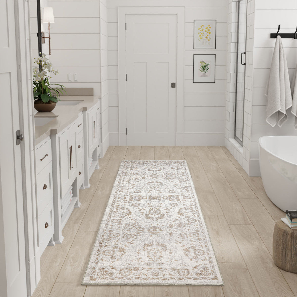 Nourison Astra Grey Pet Friendly Machine Washable Rug - Room Scene
