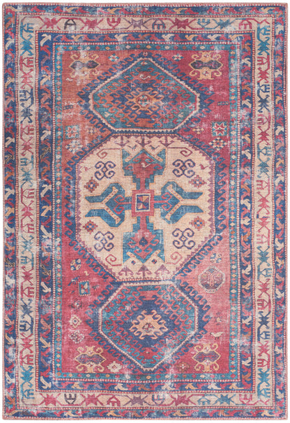 Nourison New Concept Red & Navy Machine Washable Rug - 5'3" x 7'3"