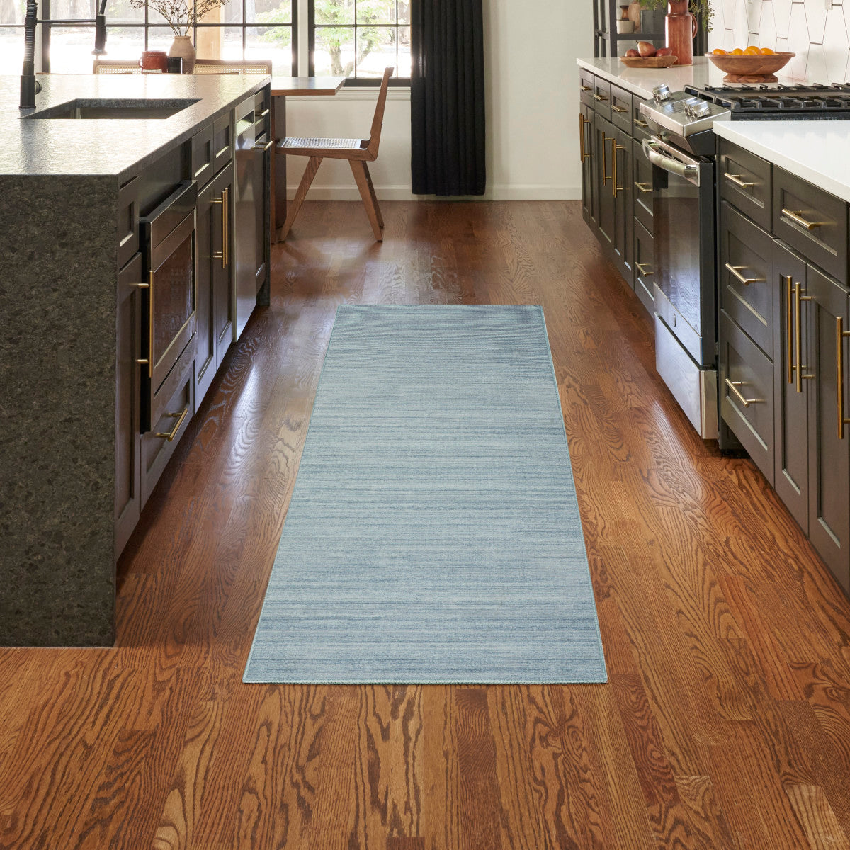 Nourison Essentials Loom Woven Aqua Machine Washable Rug - Room Scene