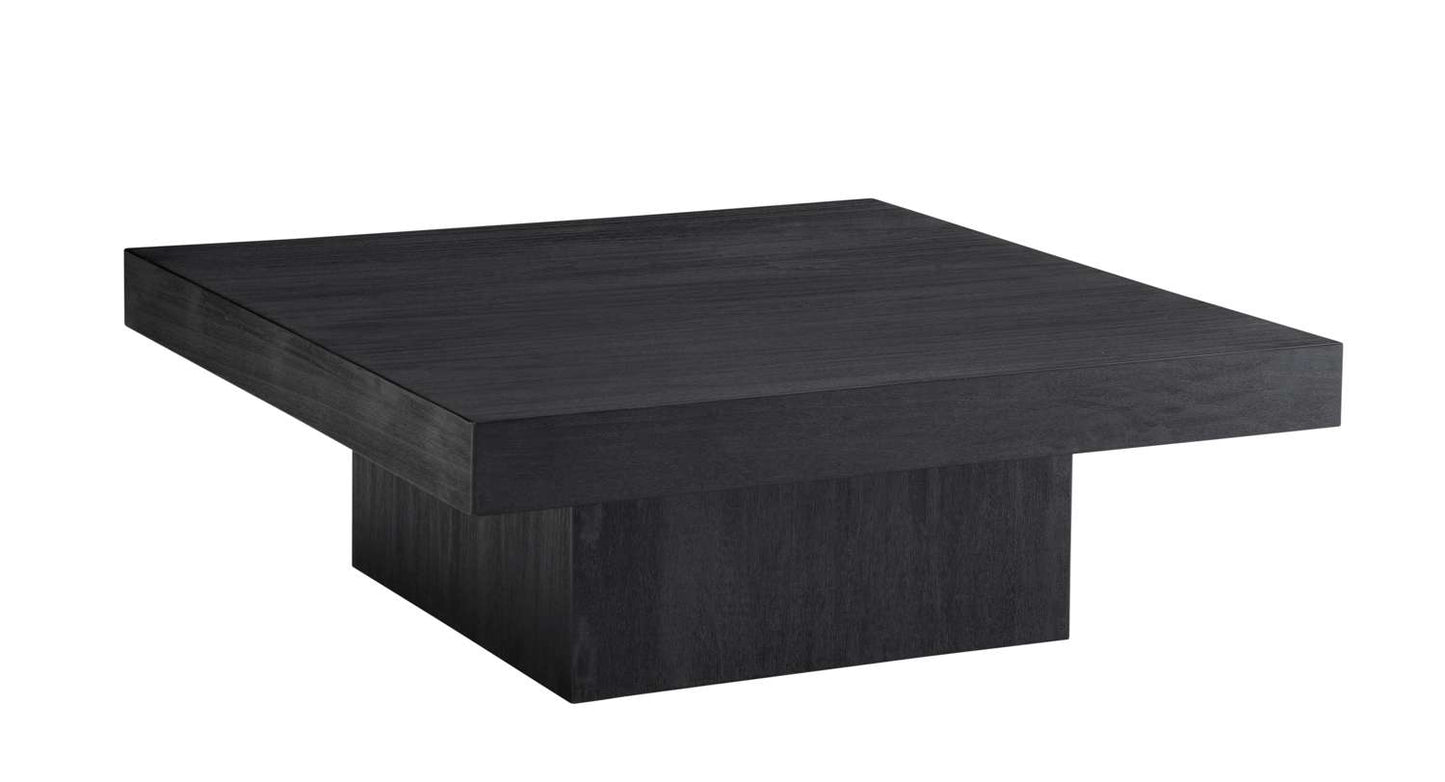 Padula 14" Matte Black Coffee Table with Mango Veneers - Angle