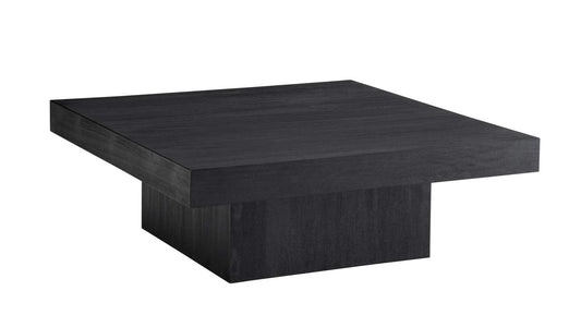 Padula 14" Matte Black Coffee Table with Mango Veneers - Angle