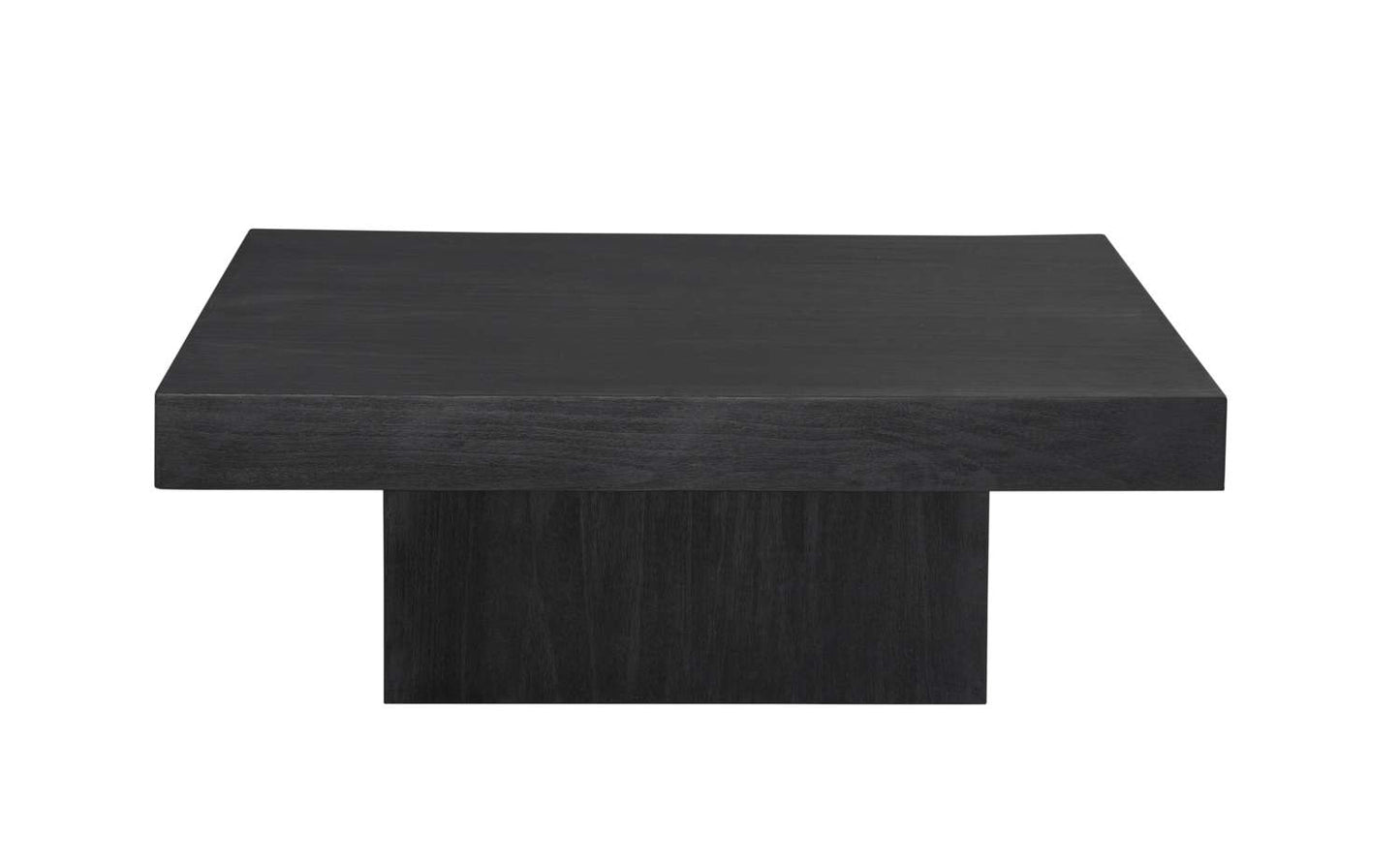 Padula 14" Matte Black Coffee Table with Mango Veneers - Straight On