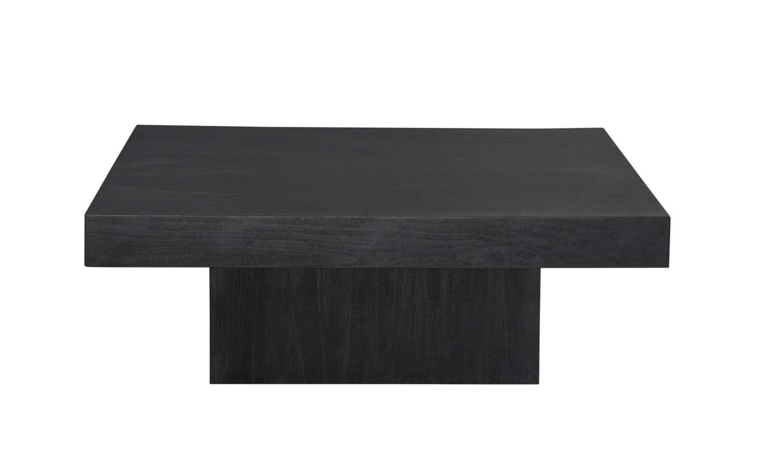 Padula 14" Matte Black Coffee Table with Mango Veneers - Straight On