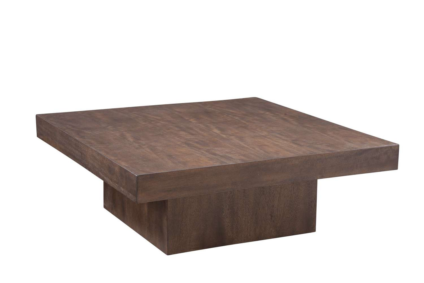 Padula 14" Modern Brown Oak Coffee Table with solid wood and Mango Veneers - Angle