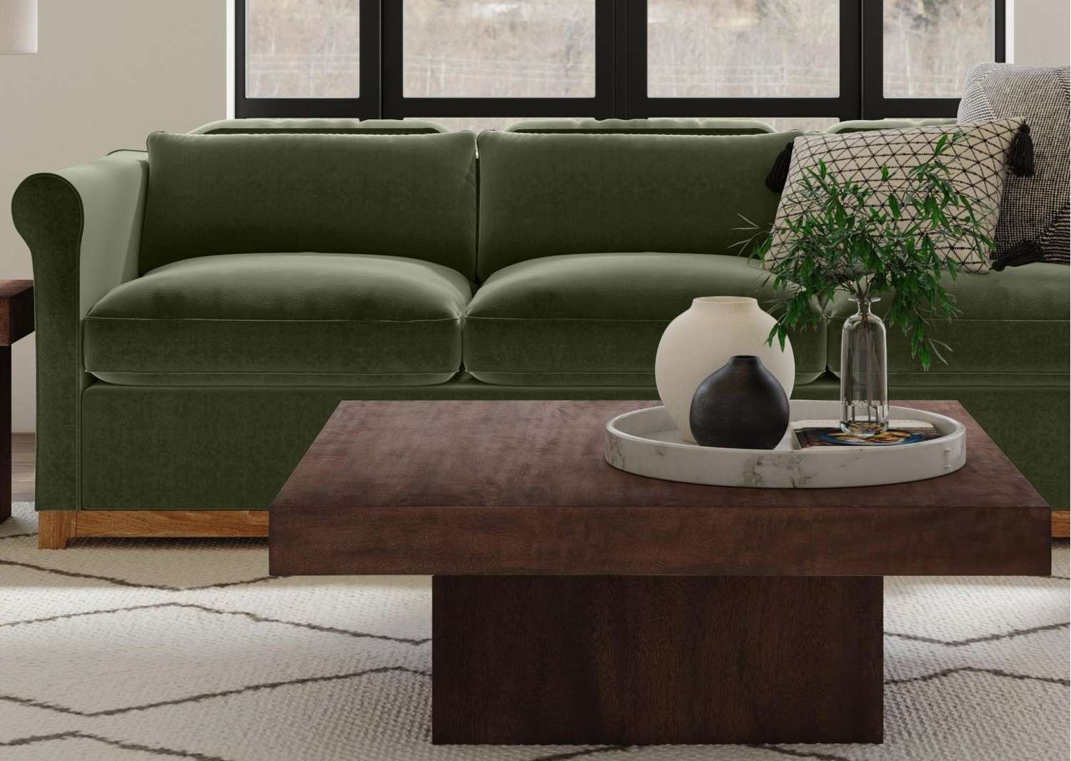 Padula 14" Modern Brown Oak Coffee Table with solid wood and Mango Veneers - Additional