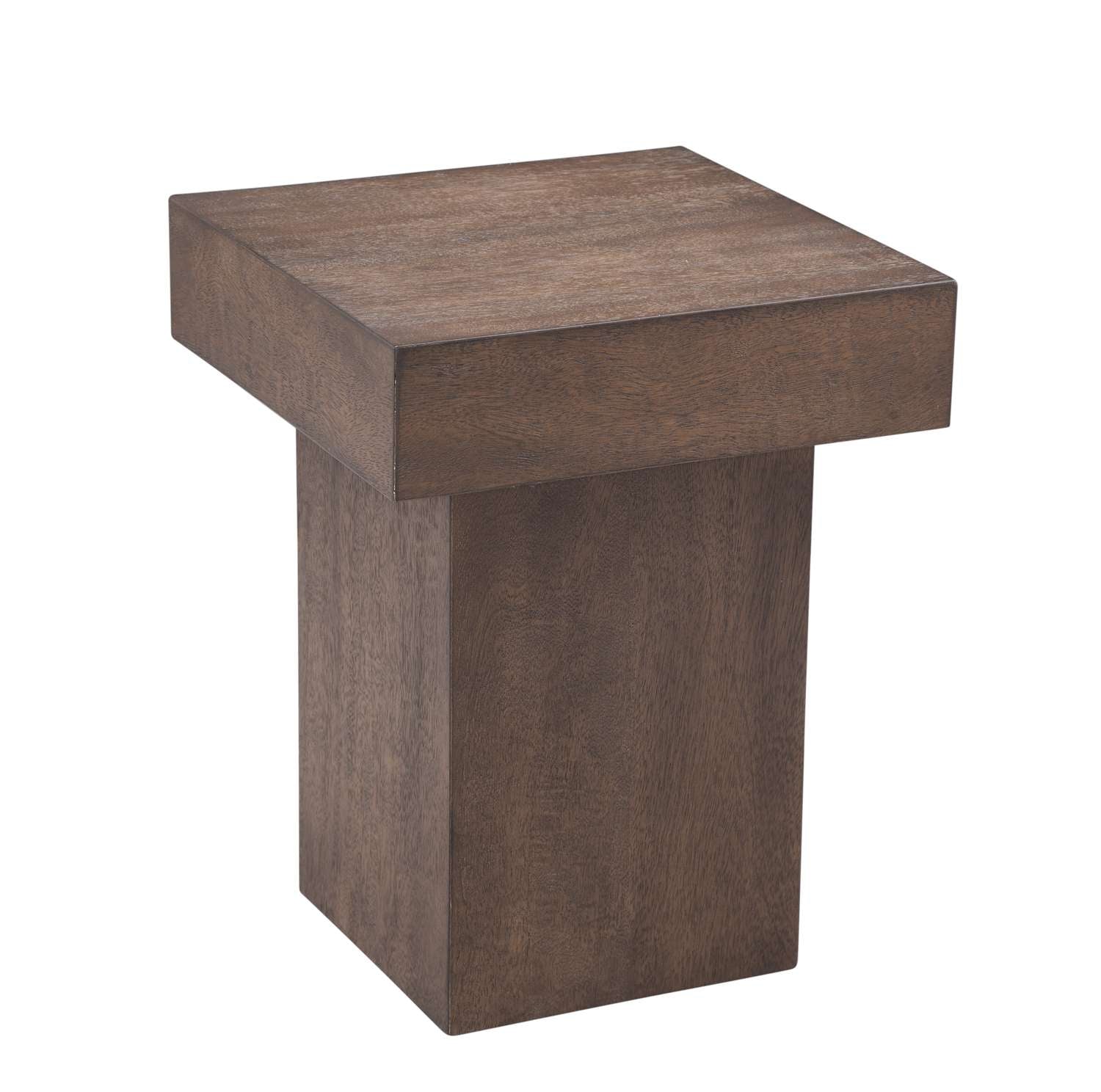 Padula Brown Oak Small End Table - Angle