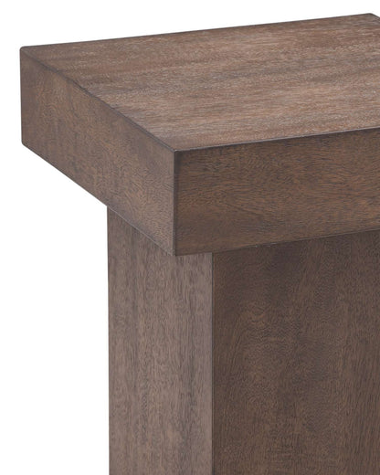 Padula Brown Oak Small End Table - Detail