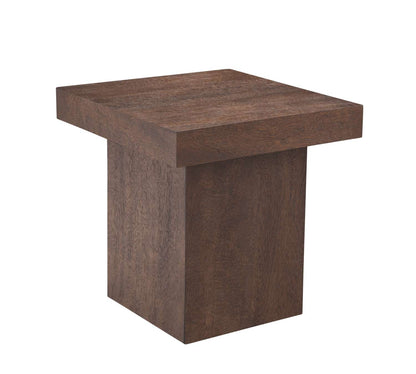 Padula 24" Modern Large End Table Mango Veneers and Rectangular Top - Angle