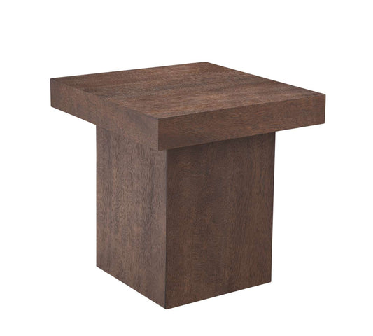 Padula 24" Modern Large End Table Mango Veneers and Rectangular Top - Angle