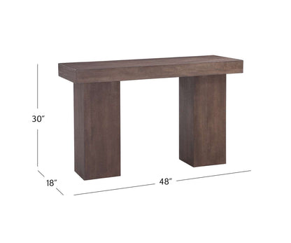 Padula Brown Oak Console - Dimensional