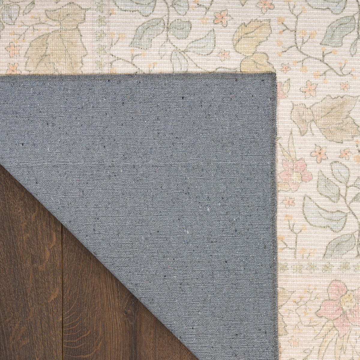Nourison Botanical Beige & Multicolor Machine Washable Rug - Corner