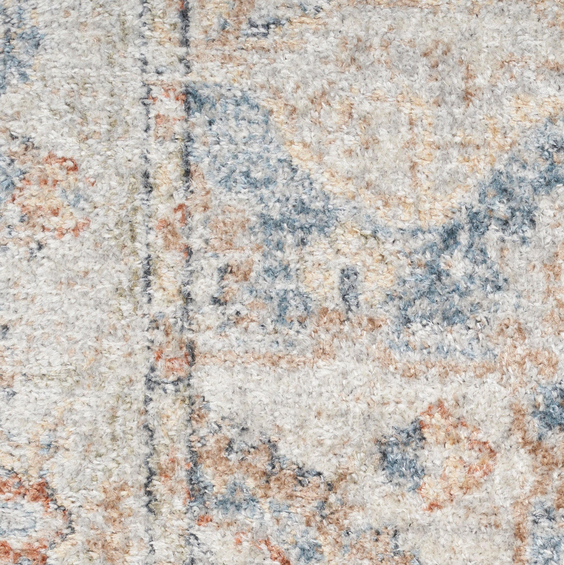Nourison Astra Denim & Multicolor Pet Friendly Machine Washable Rug - Swatch
