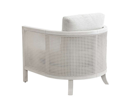 Mylo 30" Accent Chair in Solid Wood Frame with Hand-Brushed Cane and Oyster Fabric - Additional