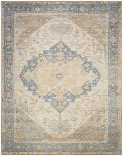 Nourison Vintage Blue & Green Machine Washable Rug - Main
