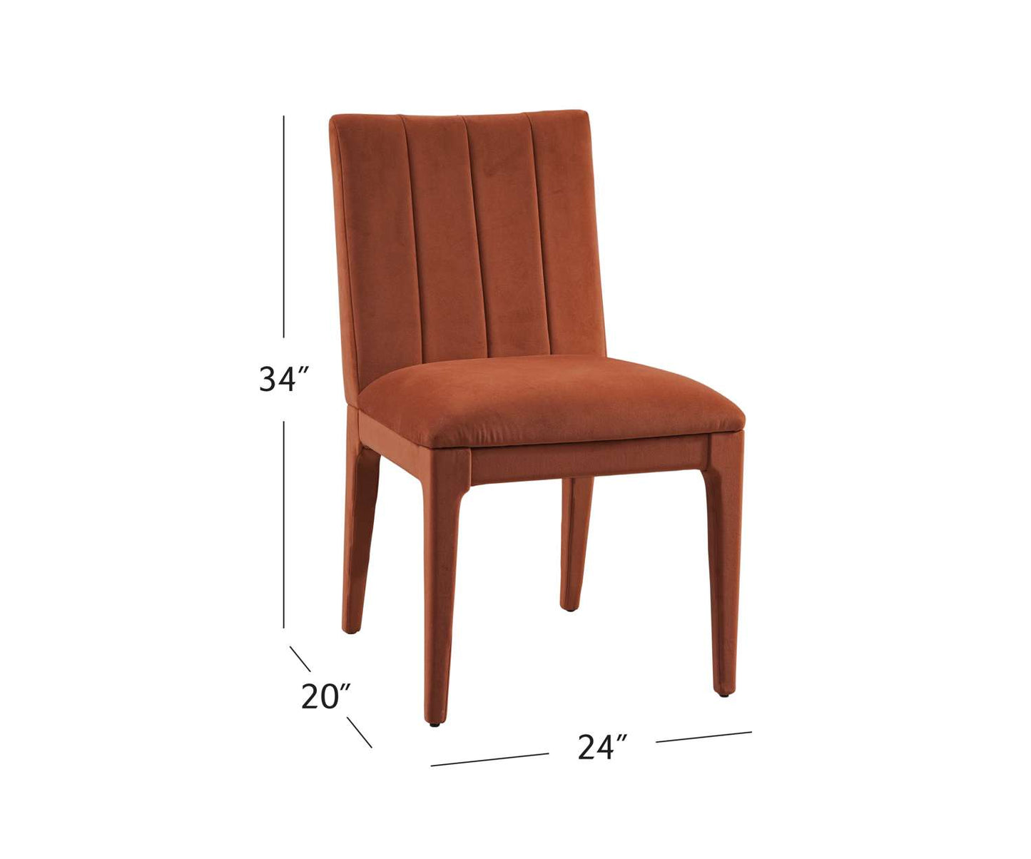 Brianne Rust Dining Chair (Set of 2) - Dimensional
