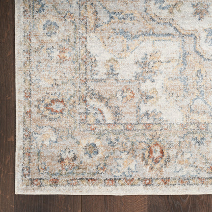 Nourison Astra Grey & Multicolor Pet Friendly Machine Washable Rug - Corner