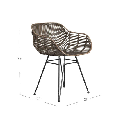 Ryanne Arm Dining Chair (Set of 2) - Dimensional