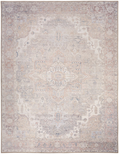 Nourison Vintage Light Blue Machine Washable Rug - Main