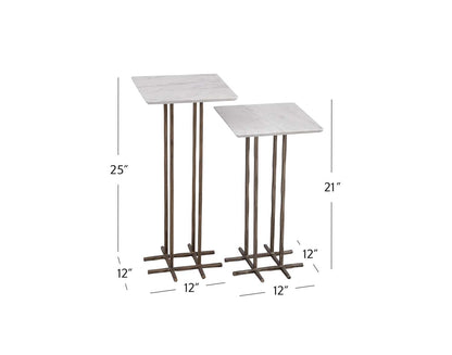 Xavier Accent Table 2 Piece Set - Dimensional