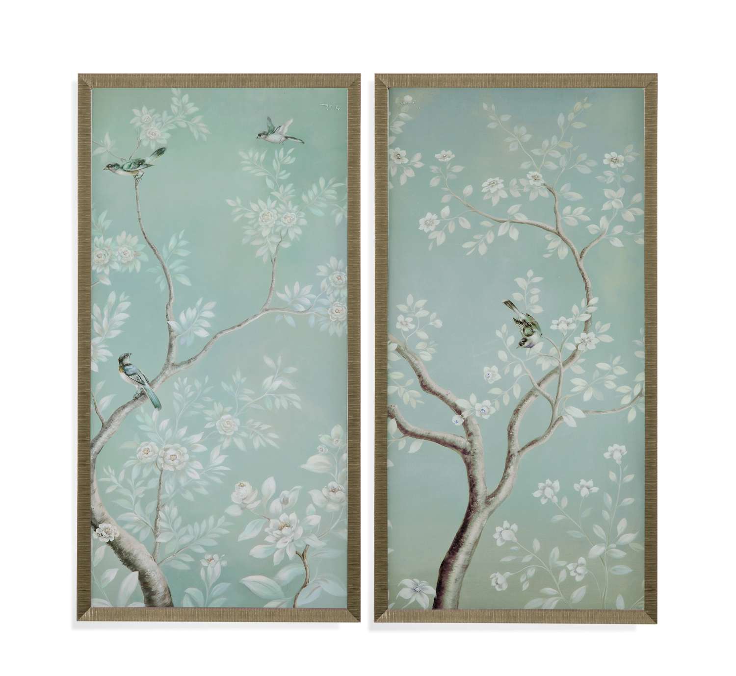 Birds & Flowers Framed Print s/2 - Straight On