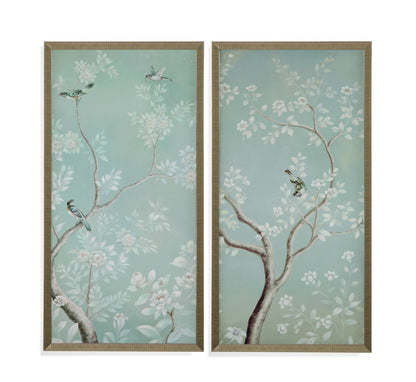 Birds & Flowers Framed Print s/2 - Straight On