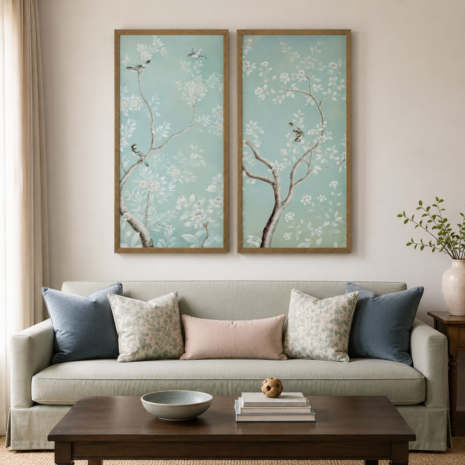 Birds & Flowers Framed Print s/2 - Main