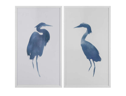 Heron In Blue Framed Print s/2 - Straight On