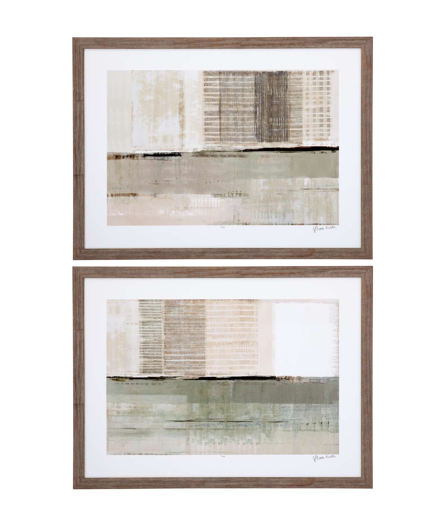 Across the Abstract Bay Framed Print s/2 - Straight On
